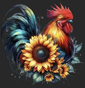 Rooster Chicken 1 Gangsheet | DTF Transfers | Heat Transfer