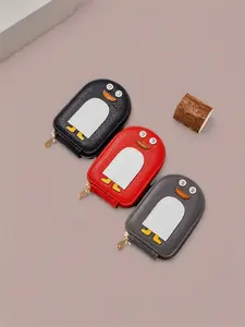 New cartoon penguin compact and cute Chinese-style accordion card holder with multiple card slots, ID holder, large-capacity card storage bag