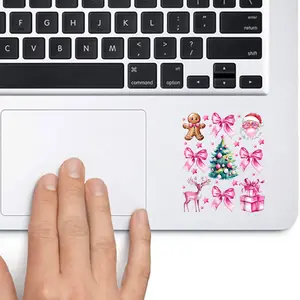 Cute Retro Coquette Bow Pink Christmas Tree 2x2 inches Cut Out Sticker