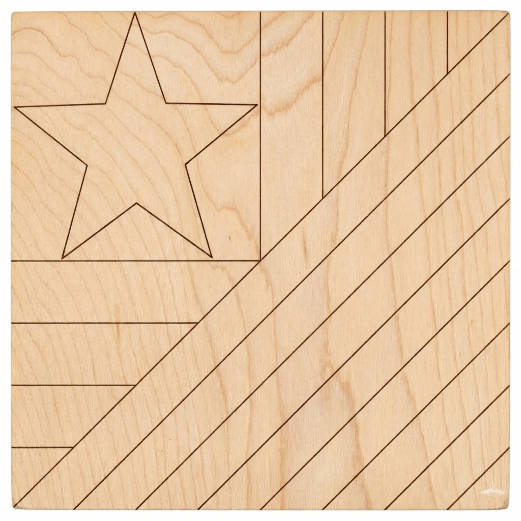 American Flag with Star Barn Quilt Block | Unfinished Wood DIY Kit | Multiple Sizes