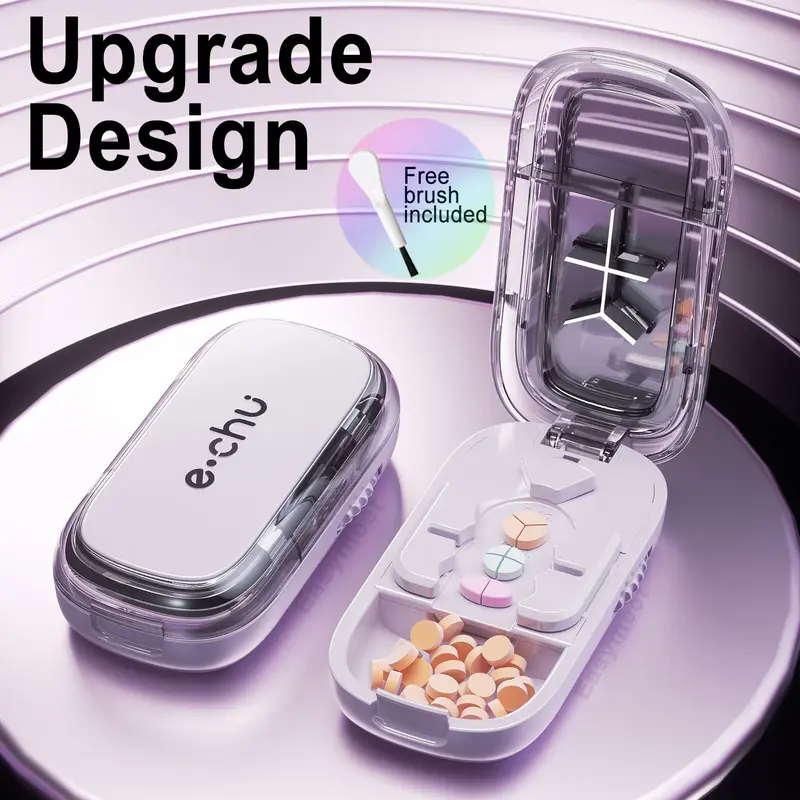 [Dealsforyoudays] 3-in-1 Adjustable Polycarbonate Pill Splitter - Detachable ABS-PC Healthcare Tool with Alignment Design for 1/4,1/2,1/3 Doses, Vitamin Organizer, Supplement Organizer, Compact Travel Tool for Home Use, Kids, All Ages