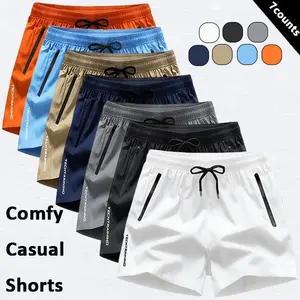 Men's Active Basic Athletic Sporty Chic Quick-Dry Training Shorts, Lightweight Stretch Breathable Fabric, Elastic Drawstring Waist, Zipper Pocket, All-Seasons for Gym Running Workouts, Multi-Color Options