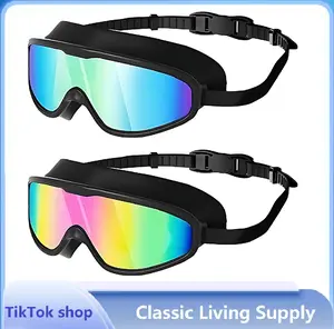 Anti Fog Swim Goggles 2 Pack UV Protection Wide View Leakproof Swimming Goggles for Kids Adults 3-12+ with Earplugs Nose Clip Crystal Clear Pool Vision swedish graduation gift outdoor