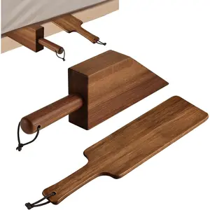 Acacia wood mattress lifter and bed sheet tucking tool set for changing sheets; mattress elevator tool for queen-size mattresses; ideal for elderly individuals and women.