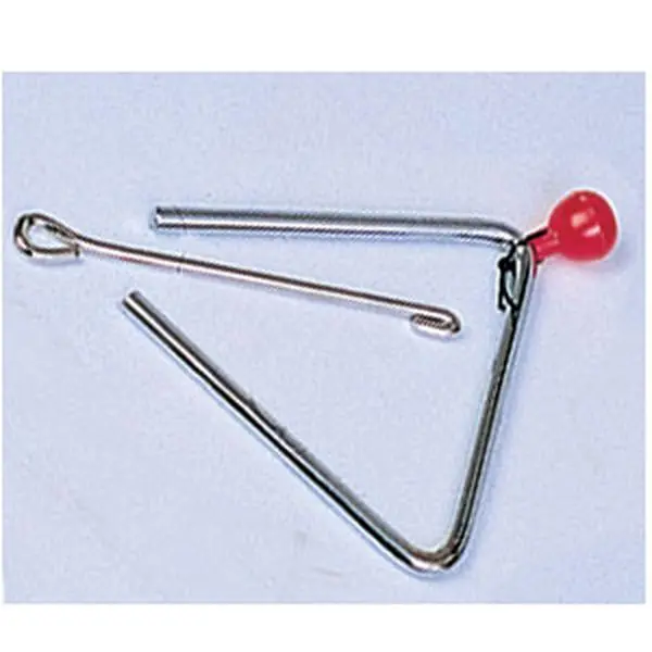 Rhythm Band Instruments 212 MAIN Steel 5-in Triangle Percussion Instrument Set with Striker & Holder, Kids' Music Rhythm Practice Toy for Expressing Creativity