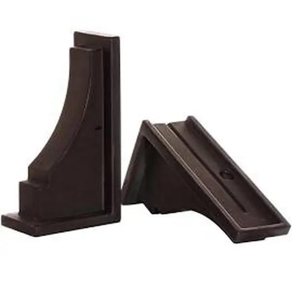 Fairfield Classic Curved Brackets - High-Quality Polyethylene Decorative Supports for Window Boxes, 2-Pack Espresso Polished Finish Hardware, Decorative Support