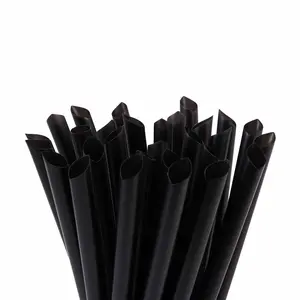 9" Boba Tea Straw Black Wrap 1500 / Case