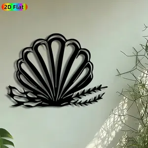 1pc Scallop Shell Metal Wall Art, Coastal Seashell Statue Mural, Iron Craft, Intricate Craftsmanship, Perfect for Housewarming, Summer Decor, Perfect for Bathroom Patio Beach House Decor, Ideal Gift for Nautical Decor Enthusiasts.
