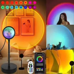 Sunset Projection Lamp - Rainbow Sunset LED Room Light Projector, USB Powered, Aesthetic Bedroom Decor Night Light