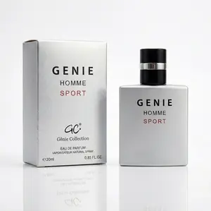 Genie Collection Homme Sport - 0.85oz (25ml)Men's Eau de Parfum Fresh Citrus Woody Fragrance with Mandarin Mint Clary Sage Tonka Bean Sandalwood, Smooth Sporty Signature Scent.