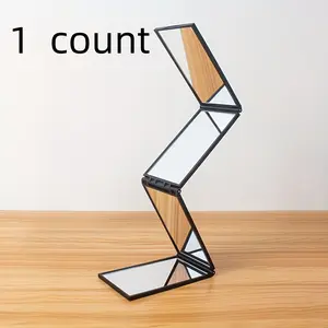 Portable Folding Mirror, 360° Four-Sided Handheld Design, Ideal for Haircuts, Travel, and Multi-Functional Use, Compact and Lightweight