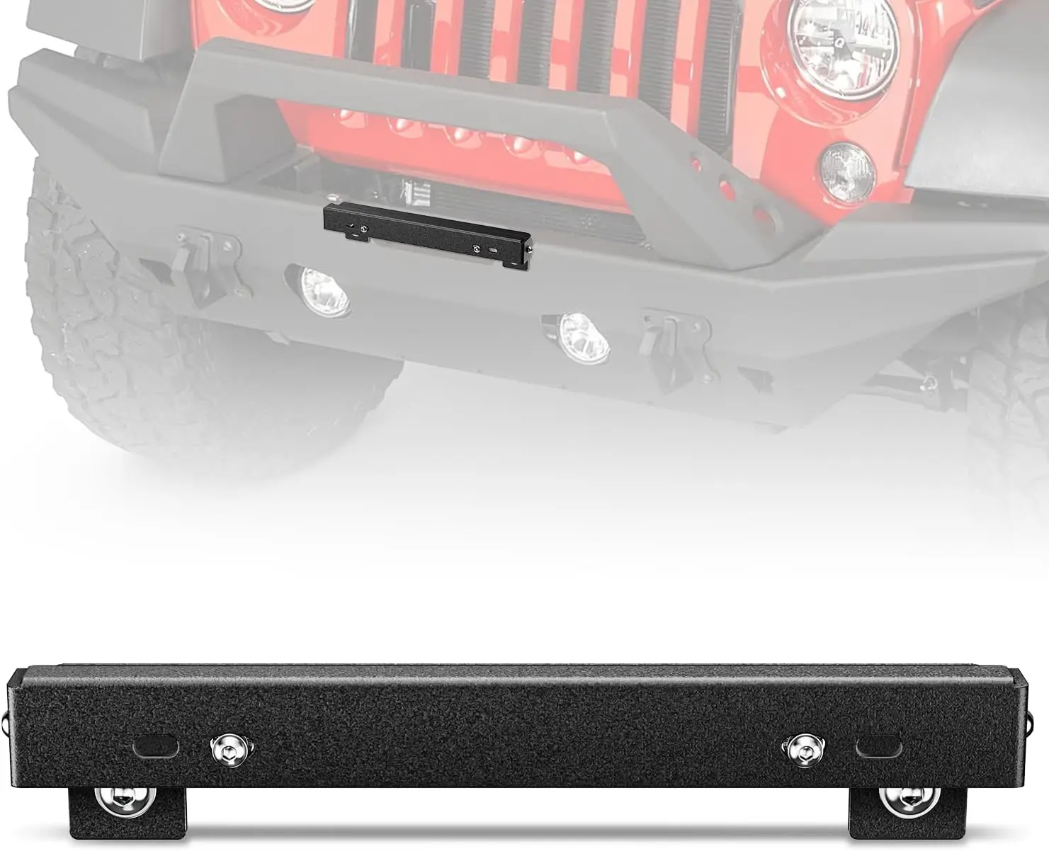 Nilight Steel Universal Flip-Up Automotive License Plate Frame - 1x 10in Flip-Up Mechanism Hawse Fairlead Mounted Holder, Impact Guard for GMC Pickup Trucks, Off-Road Bumper Winch Relocation Car Accessory