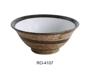 Yanco RO-4107 3.25 x 7.5 in. Rockeye China Two-Tone Noodle Bowl - 26 oz - Pack of 24