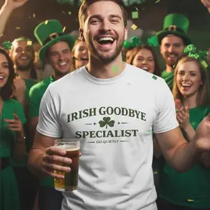 Funny St Patrick’s Day Shirt for Men Irish Goodbye Shirt | Irish Goodbye Specialist Tee | St Paddys Bar Humor Graphic Shirt