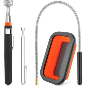 4 Pack Telescoping Magnet Pick-up Tool Set with Magnetic Parts Tray, Extendable Magnetic Pick Up Tools & Flexible Magnet Pickup Tool
