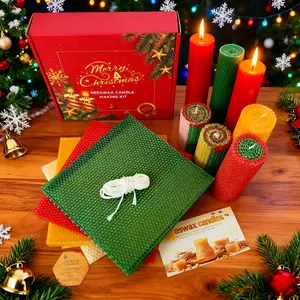 Christmas Beeswax Candle Making Kit - 16pcs Colorful Flakes DIY Set for Aromatherapy & Fun Projects - Perfect Christmas Gift for Families