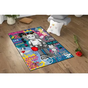 Hypebeast Rug, hypebeast decor, hype beast rug,bearbrick rug, art rug, Graffiti hypebeast rug, graffiti art rug, hypebeast boxer,gift rug