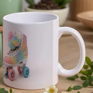 Rainbow Pom - Pom RAD Skates - Pastel Gradient Vintage Roller Skates, Durable PU Leather, Cute Design for Kids, Outdoor Skating & Gifts