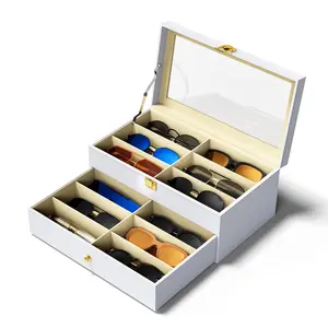 12 Slots Sunglasses Organizer Multiple Pairs of Glasses Display Case Sunglass Hard Shell Storage Box for Women Men