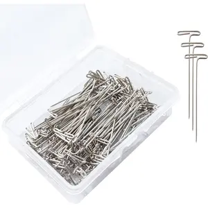 100 Pack T-Pins 1.5 Inch, Wig Pins for  , Sewing Pins for Blocking Knitting, Crocheting & Quilting, T Pins for Office Wall & Crafts, 38mm