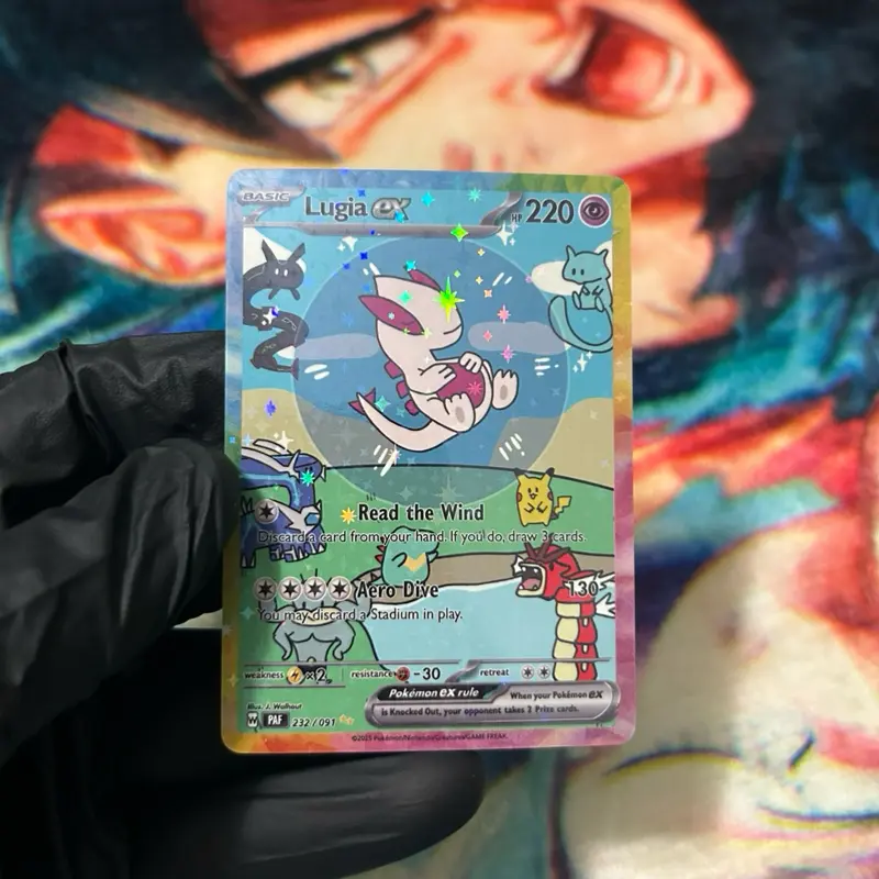 Bubble Shiny Lugia Handcrafted Card | Holographic Stars Finish | Fan Art Card