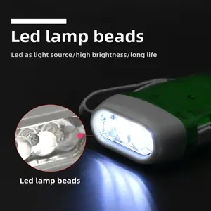 Self Powered Hand Cranked Flashlight With 3 Bright LED Lights, Used For Camping, Home, And Emergency Survival