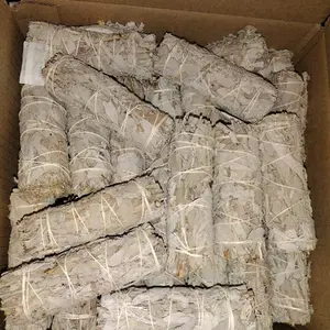 4" California hand tied White Sage smudge stick bundle (2 pieces)