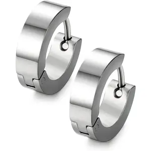 1 pair of stainless steel black unique men's earrings