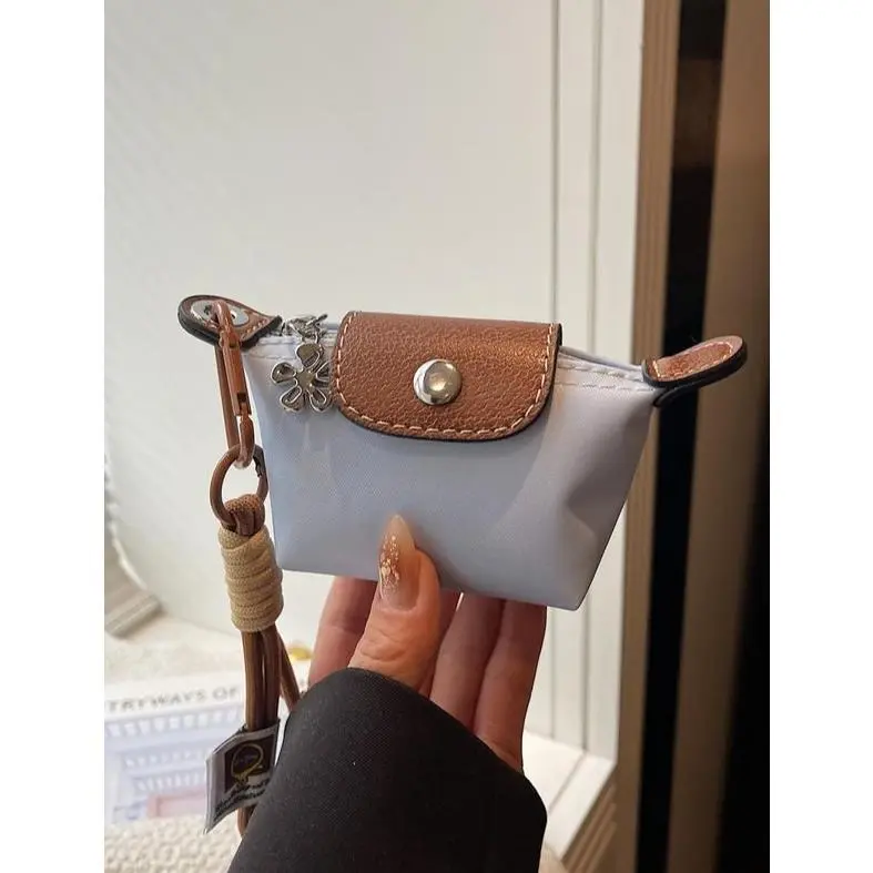 Coin Purse Set for Women, Fashionable Versatile Nylon Dumpling Clutch Purse with Card Slots, Wrist Strap & Bag Charm Clip, Fashionable Versatile Purse