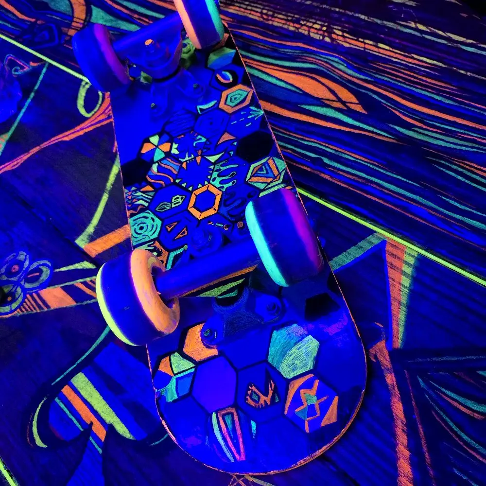 Mini Blacklight Skateboard Mini Blacklight Skateboard
