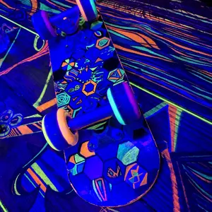 Mini Blacklight Skateboard