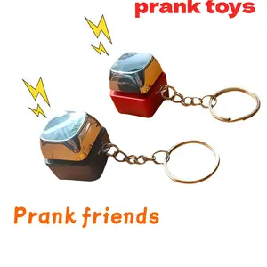 Prank Charm-Shock Button Keychain Safe Low Current Gadget for Wake-Up Jolt Fun at Parties Office Dorms or Quick Pick-Me-Up Compact Design