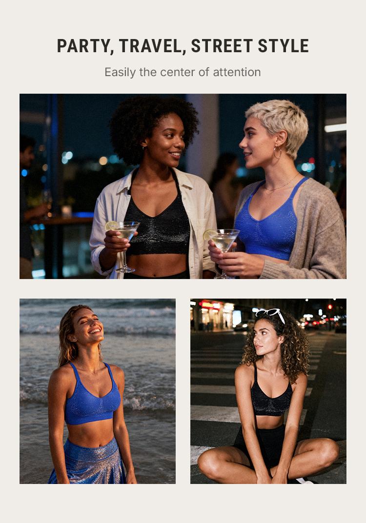 FeelinGirl Wireless Bras for Women Seamless Deep V Neck Sexy Bralettes Full Coverage Push Up Bra