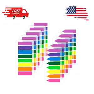 (2000 Pcs) Page Markers Bright Sticky Tabs, Translucent [8 Colors, 10 Sets]
