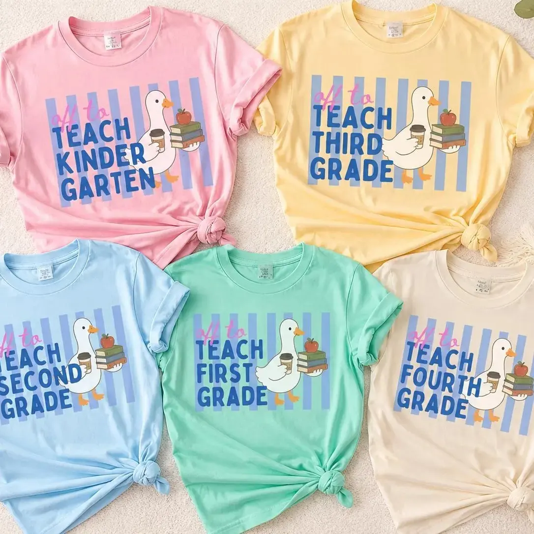 Cute Teacher Era Graphic Tee for Women, Coquette Back to School Style, Short-Sleeve Relaxed Fit in Soft Ring-Spun Cotton for Everyday Wear, Shortsleeve, Prints, Tshirt, Streetwear