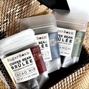 Coffee Bean Brulee Coffee Candy | Bundle of 3 | Mixed Flavors: Sea Salt, Cardamom & Cacao Nib | Confection | SugarBean