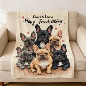 Soft Flannel French Bulldog Blanket All Seasons Cozy Ideal Gift For Dog Lovers Warm Snuggle Throw For Bed Couch