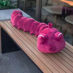 Giant Pink Caterpillar Plush Pillow, 100cm Soft Long Worm Stuffed Toy, Cute Insect Body Pillow Gift for Kids & Adults