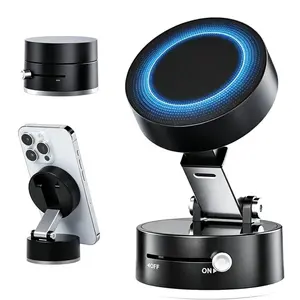 Foldable 360° Car Phone Mount, Strong Vacuum Suction Cup + Magnetic Holder, One-Button Release, Universal Compatibility, Leaves No Marks on Smooth Surfaces