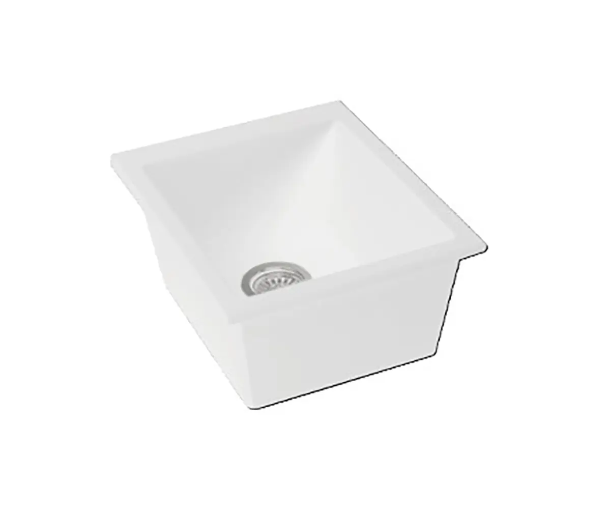 LaToscana PO02017101 16 in. Length Classic Rectangle White Fireclay Drop-In Single Bowl Deep Kitchen Sink, 19.63 in. Width, 8.63 in. Height, Durable