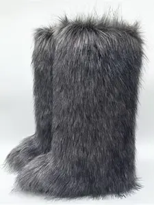 Women's Y2K High-Top Winter Fluffy Snow Boots, Waterproof Fur Lined, Warm Insulated, Round Toe, Medium Width, Casual Style for Cold Weather