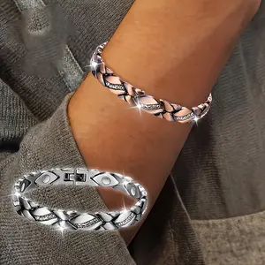 5pcs Women'S Copper Magnetic Bracelet, Fashion Daily Accessory, Hypoallergenic, Nickel-Free, Skin-Friendly, Perfect Gift for Family, Valentine'S Day, Thanksgiving, Christmas, New Year And Other Holidays