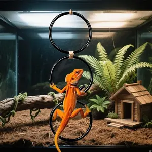 1pc Snake Climbing Ring, Three-Ring Rope Ladder Toy, Hanging Exercise Perch, Corn Snake Enrichment, Indoor Eco Decor, for Reptiles and Birds