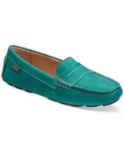 G.H.BASS Women's Aqua Leather Dylan Driver Moc Loafers