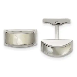 Stainless Steel Cat's Eye Cufflinks with Polished Finish Gift Ready Elegance