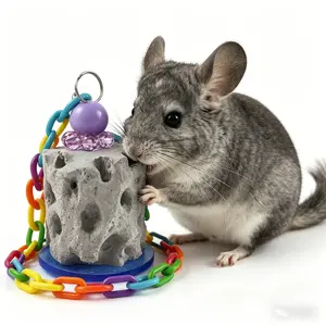 Calcium Milk Teeth Grinding Stones & Wood Chews for Chinchillas & Squirrels, Fun Interactive Chew  for  Play