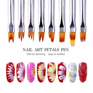 8-Piece Nail Art Flower Brushes, Professional Gradient & Floral Painting Tools, DIY Unique Nail Design Kit, Perfect Gift Choice