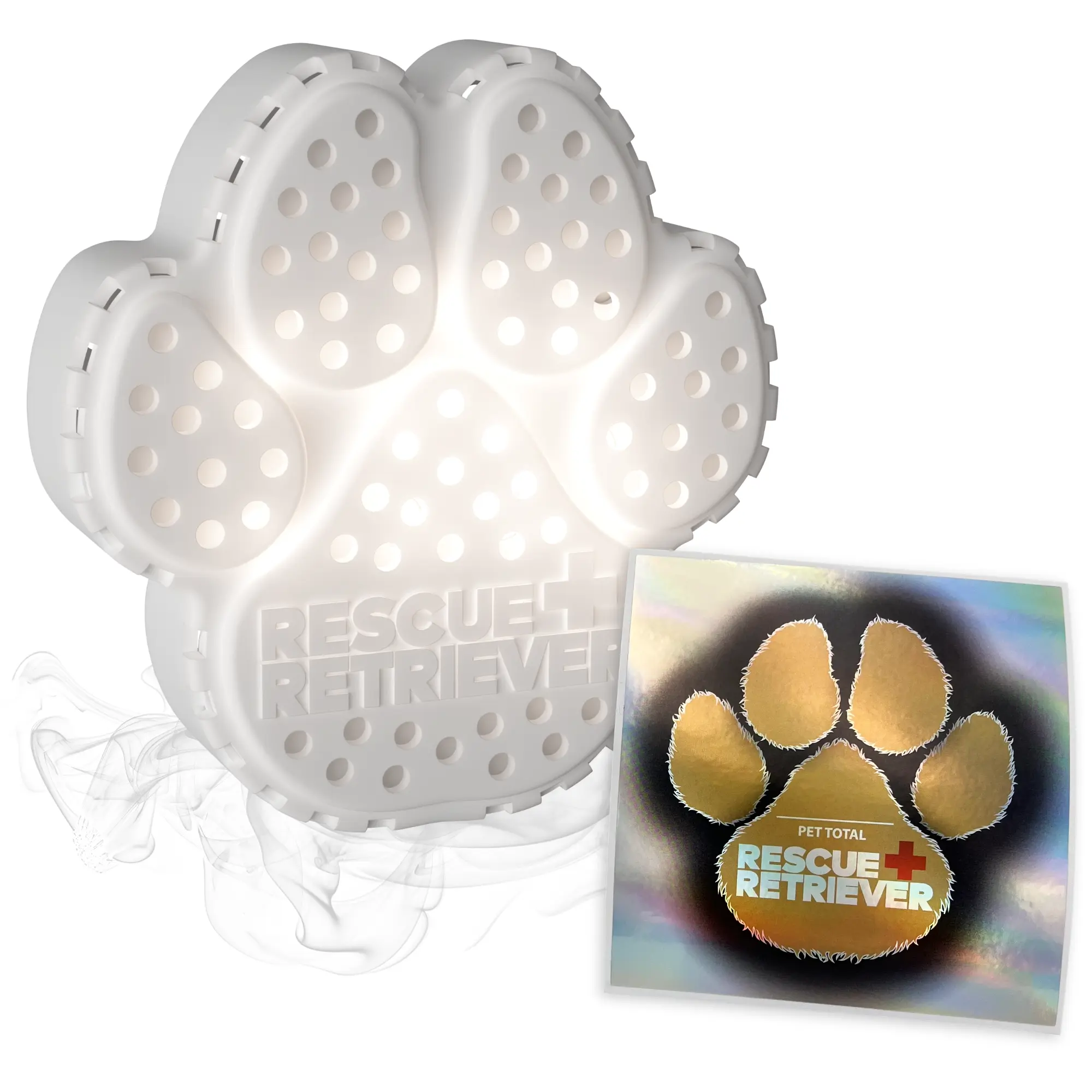 Rescue Retriever- Signals firefighters to pet location. Silent strobing alert, activated by smoke detection Wireless Positioning Tracker Protection