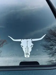Longhorn Bull Sticker, 2-Pack Options - Various Sizes - Die Cut Vinyl Decal Sticker For Car, Truck, Motorcycle, Window, Bumper, Wall, Home, Office Decor
