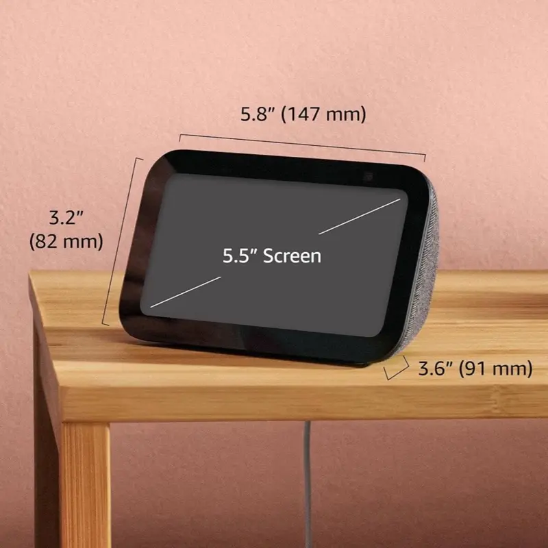 Amazon Echo Show 5 (newest model), Smart display with Alexa+ Early Access, 2x the bass and clearer sound, Charcoal Multifunctional Desktop Speaker Smartphone Audio